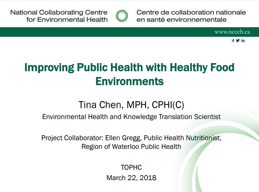 improving public health with healthy food environments
