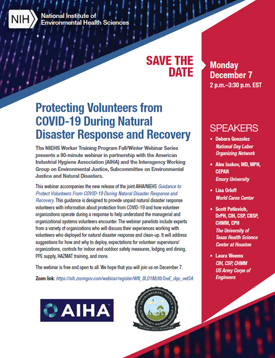 NIH Webinar: Preventing COVID-19 Exposures During Natural Disasters