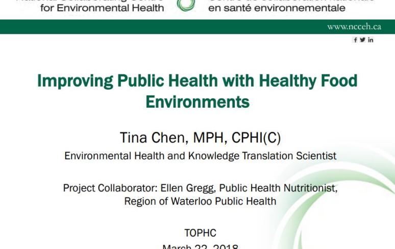 improving public health with healthy food environments