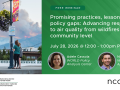 Promising practices, lessons, and policy gaps: Advancing responses to air quality from wildfires at the community level